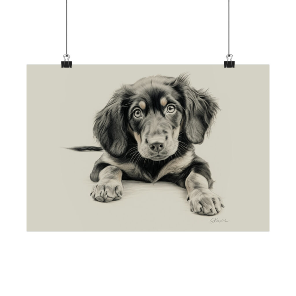 Gordon Setter Portrait Fine Art Print