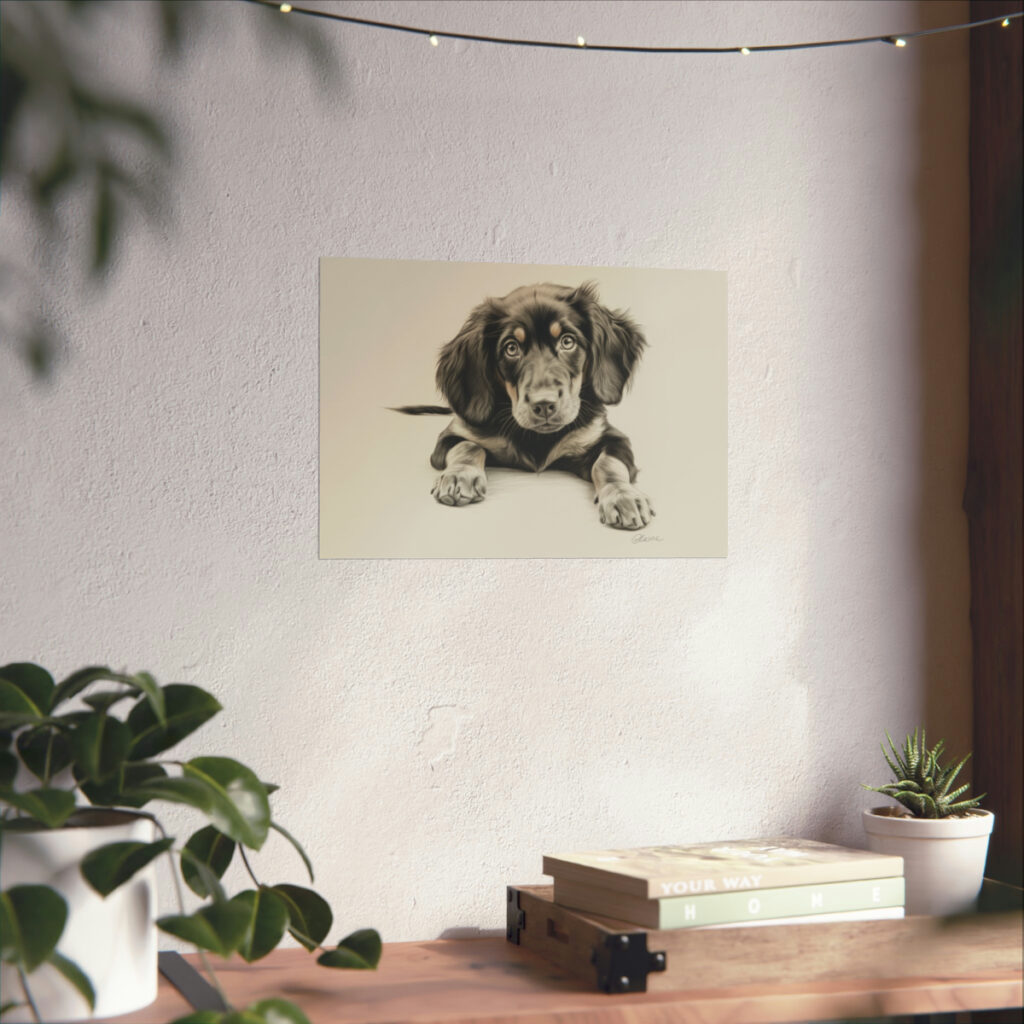 Gordon Setter Portrait Fine Art Print