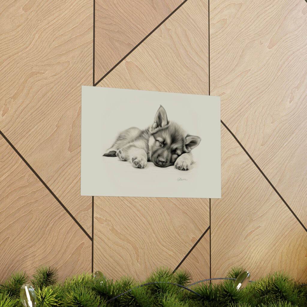 German Shepherd Puppy Portrait Fine Art Print