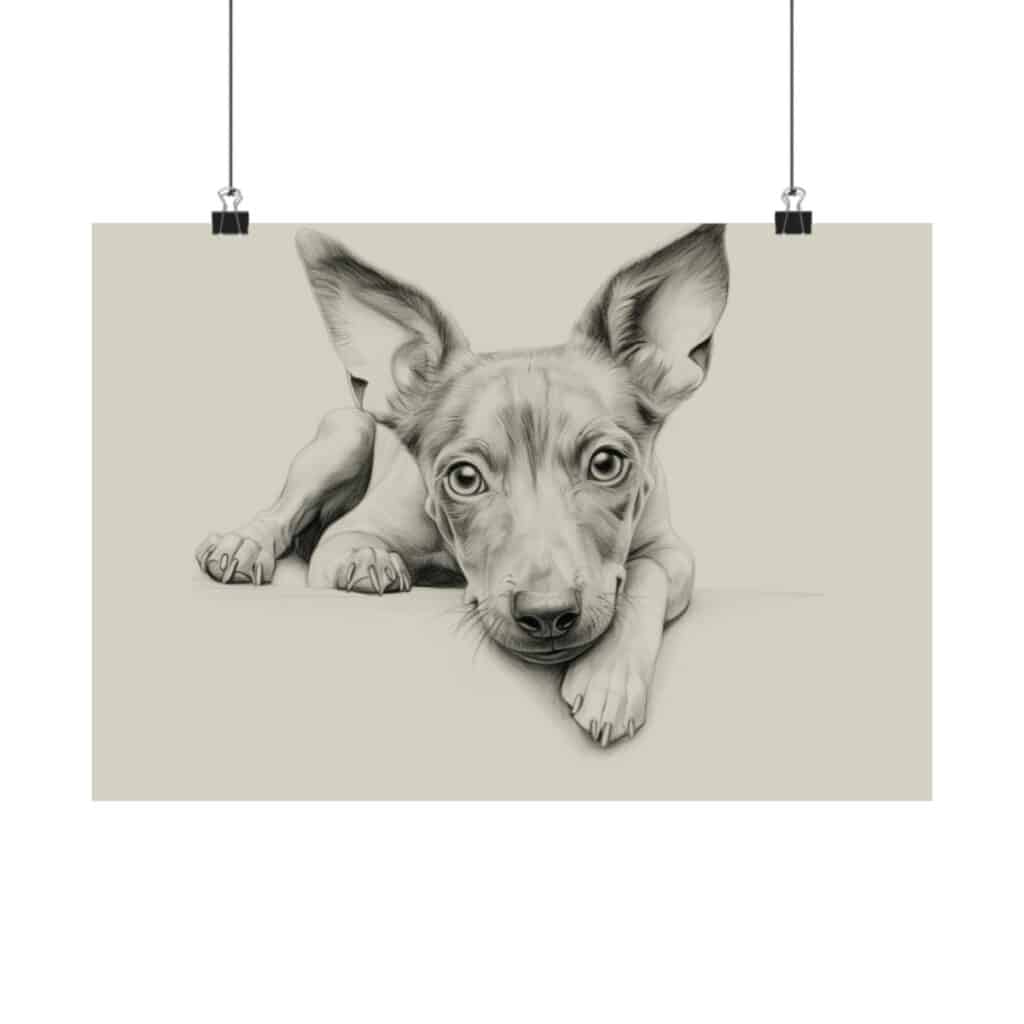 American Hairless Terrier Portrait Fine Art Print