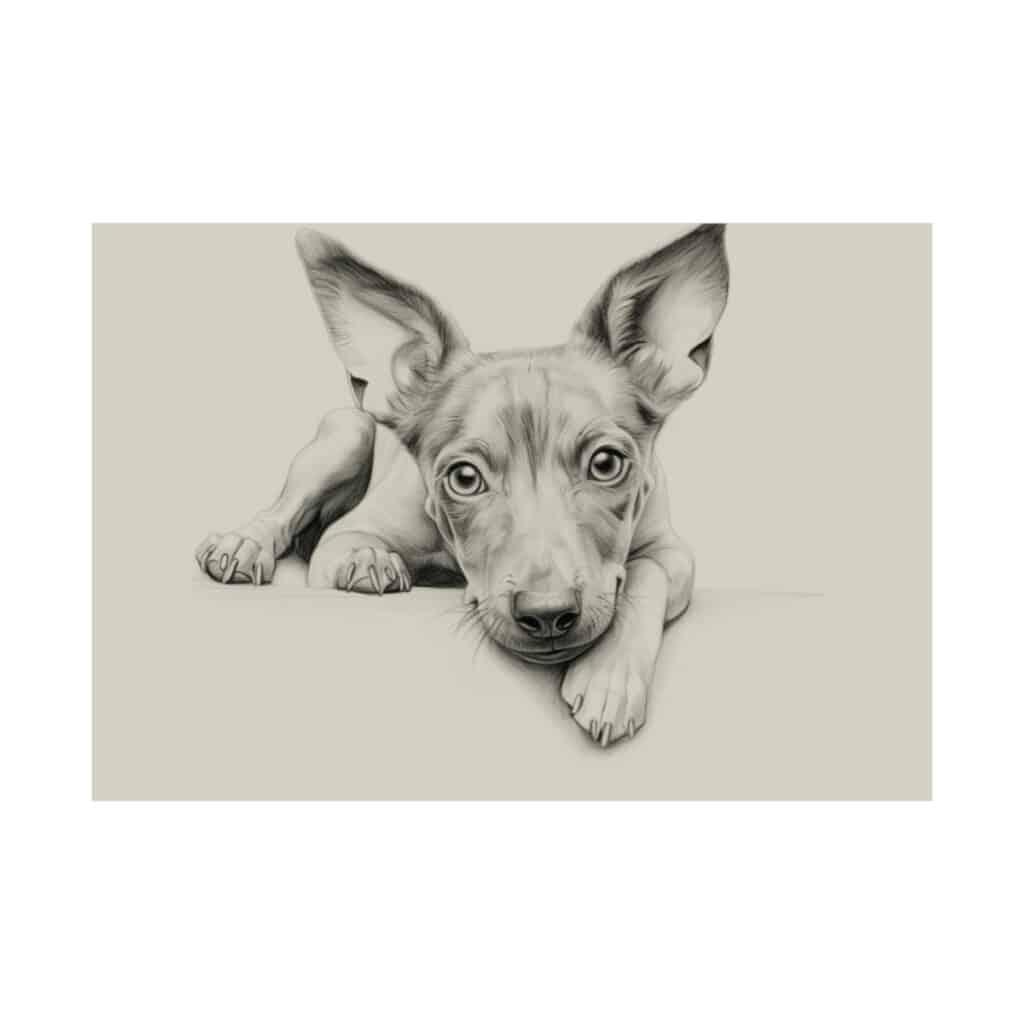 American Hairless Terrier Portrait Fine Art Print