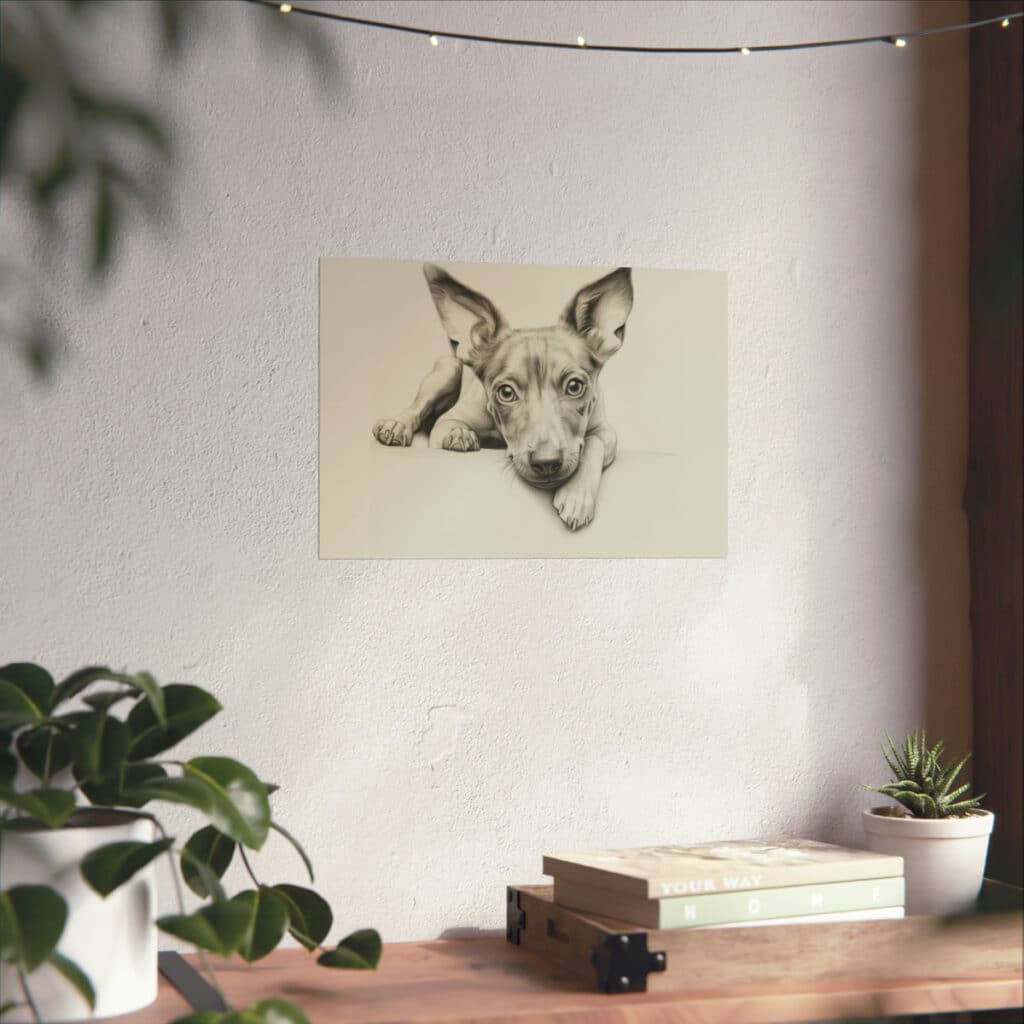 American Hairless Terrier Portrait Fine Art Print