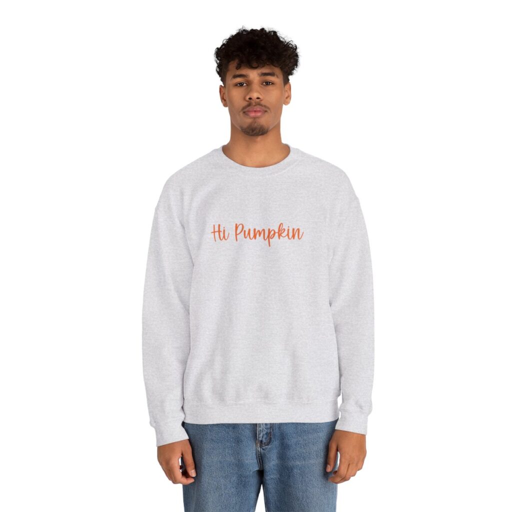 Cute Hi Pumpkin Unisex Crewneck Sweatshirt