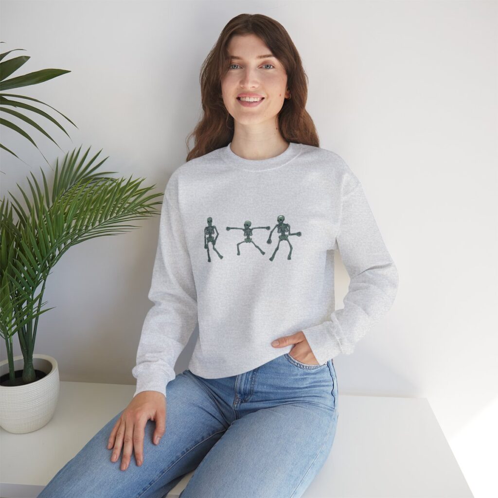 Green Dancing Skeletons Unisex Heavy Blend Crewneck Sweatshirt