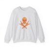 Skull and Cross Bones Orange Unisex Heavy Blend Crewneck Sweatshirt