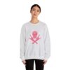 Pink Skull and Cross Bones Unisex Heavy Blend Crewneck Sweatshirt