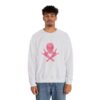 Pink Skull and Cross Bones Unisex Heavy Blend Crewneck Sweatshirt