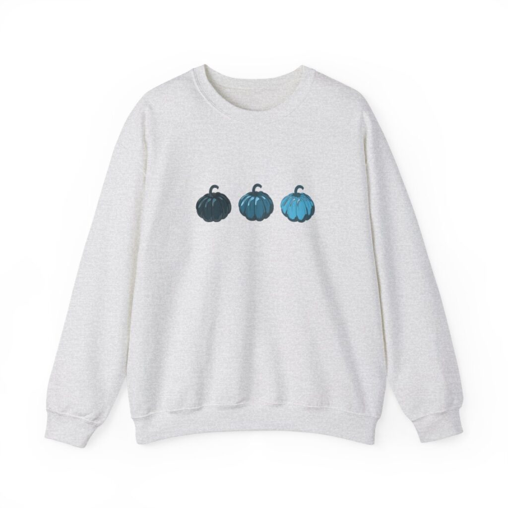 Vintage Blue Pumpkins Fall Unisex Crewneck Sweatshirt