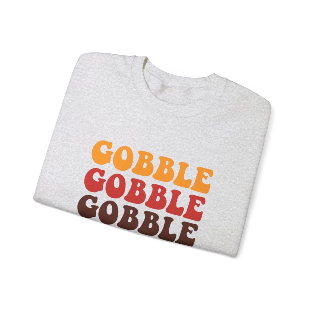 Tri-Color Gobble Thanksgiving Sweatshirt