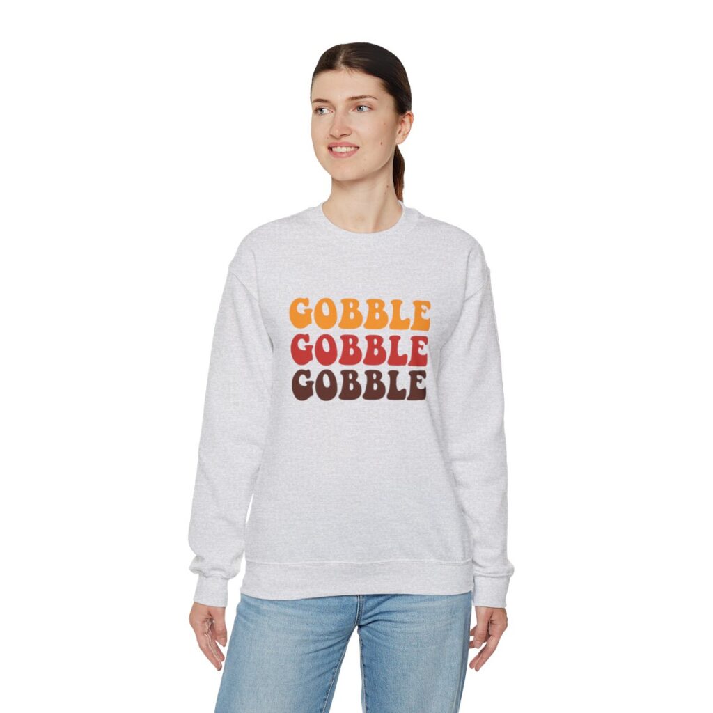 Tri-Color Gobble Thanksgiving Sweatshirt