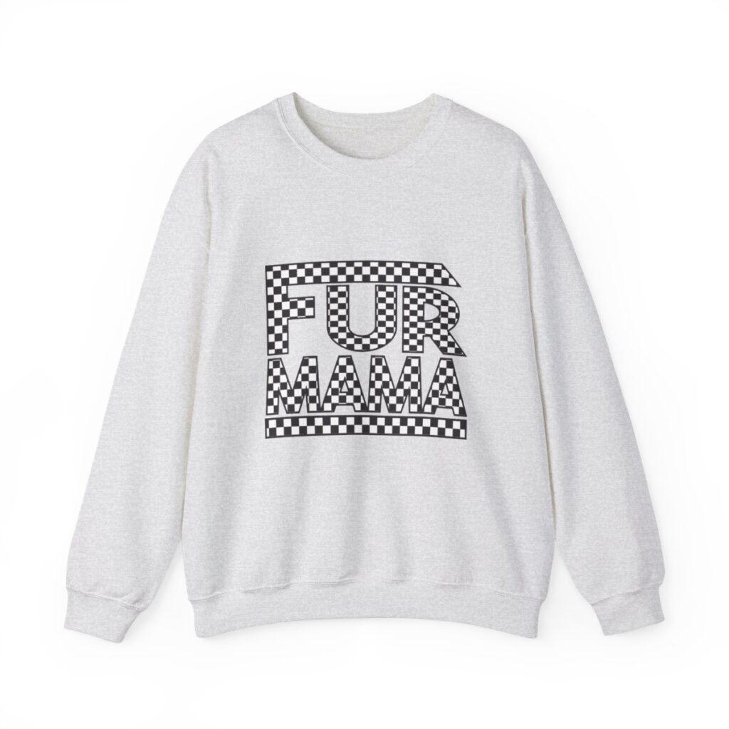 Fur Mama Checkerboard Racing Print Sweatshirt