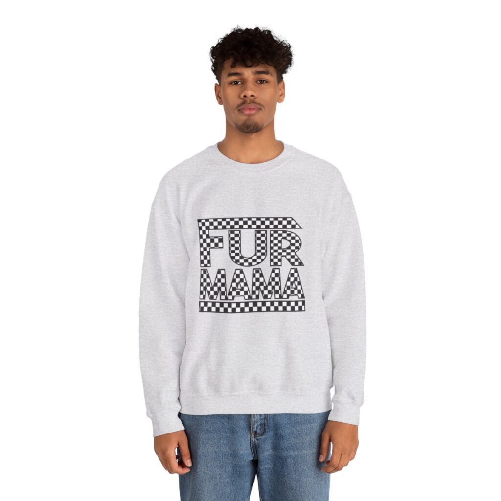 Fur Mama Checkerboard Racing Print Sweatshirt