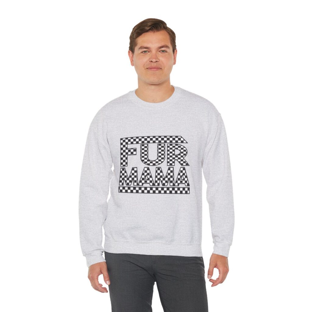 Fur Mama Checkerboard Racing Print Sweatshirt