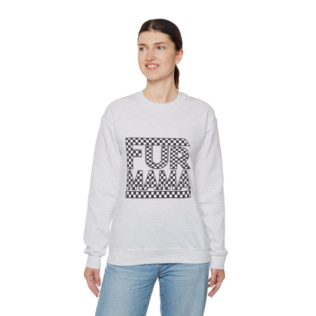 Fur Mama Checkerboard Racing Print Sweatshirt