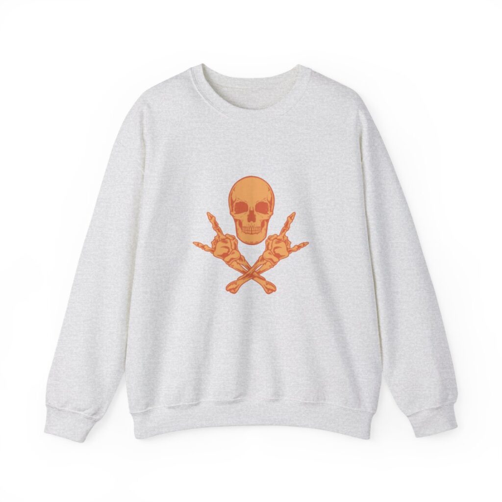 Orange Skull and Crossbones Sweatshirt