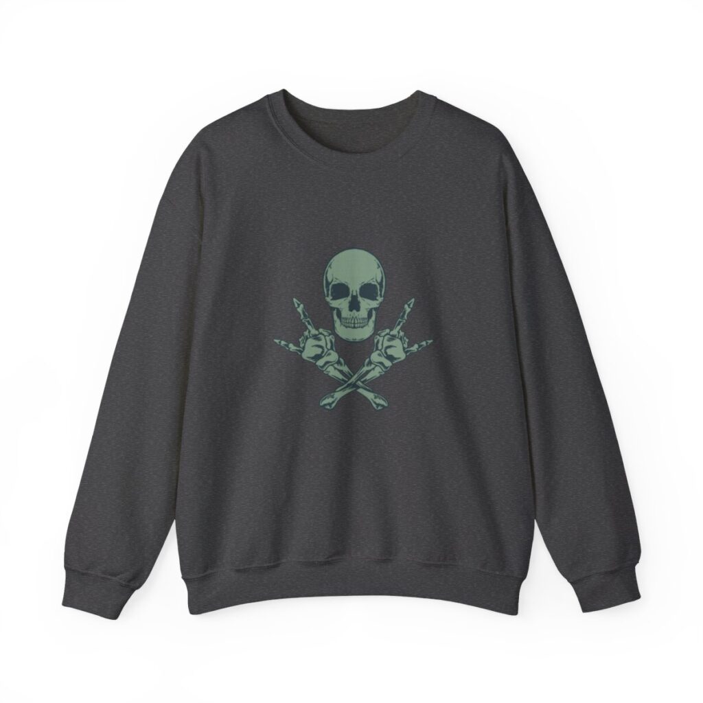 Rock Skull and Crossbones Unisex Heavy Blend Crewneck Sweatshirt