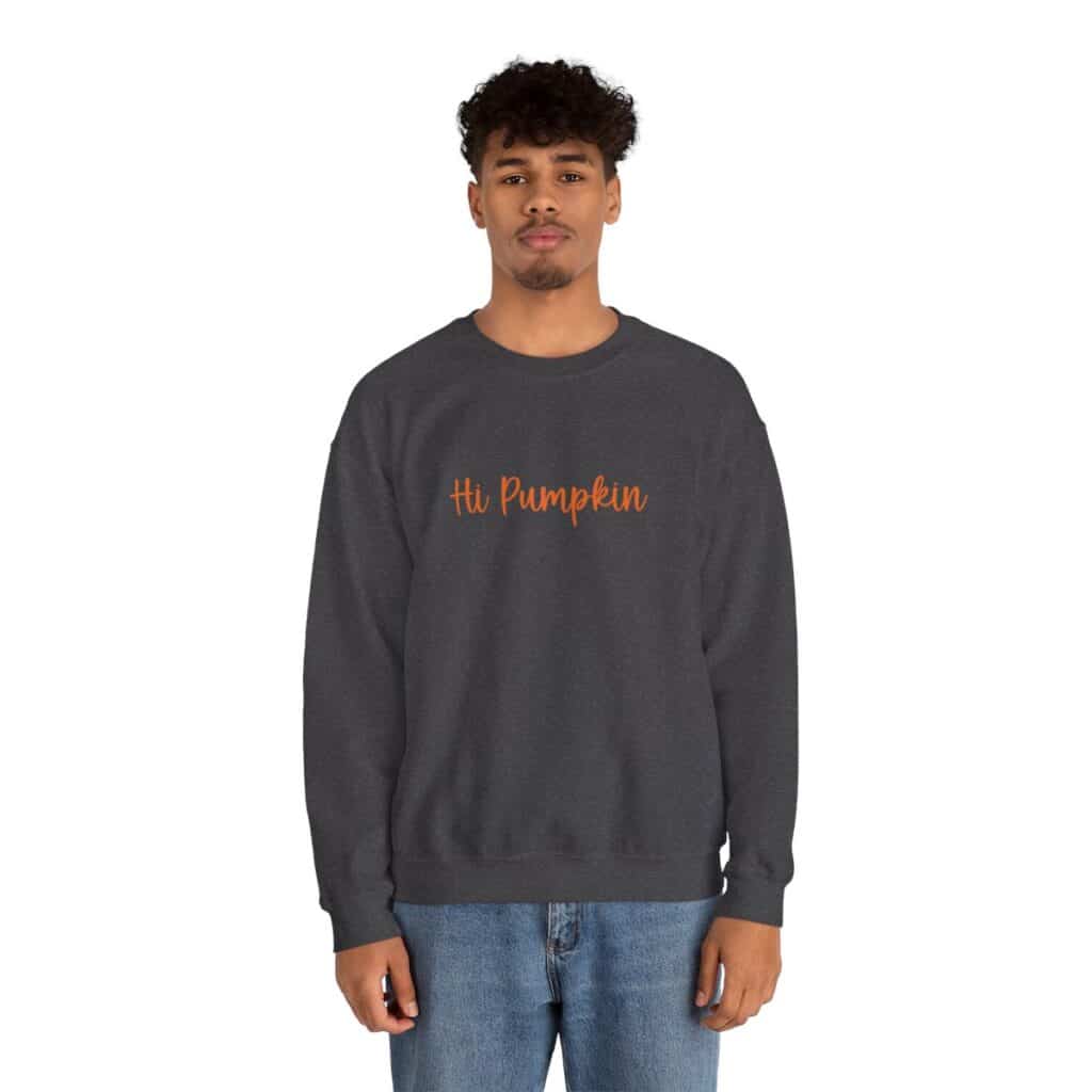 Cute Hi Pumpkin Unisex Crewneck Sweatshirt