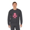 Pink Skull and Cross Bones Unisex Heavy Blend Crewneck Sweatshirt