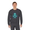 Teal Skull and Cross Bones Sweatshirt