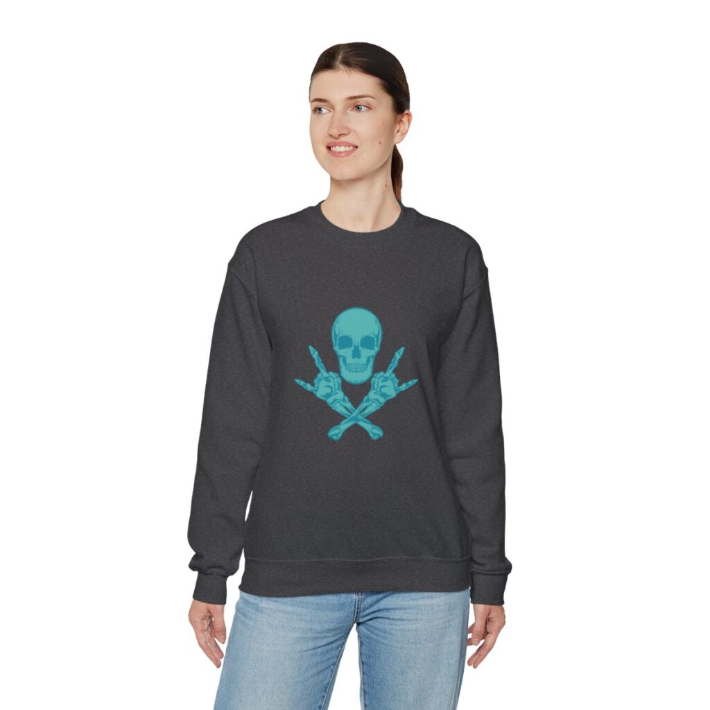 Teal Skull and Cross Bones Sweatshirt