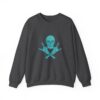 Teal Skull and Cross Bones Sweatshirt