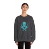 Teal Skull and Cross Bones Sweatshirt