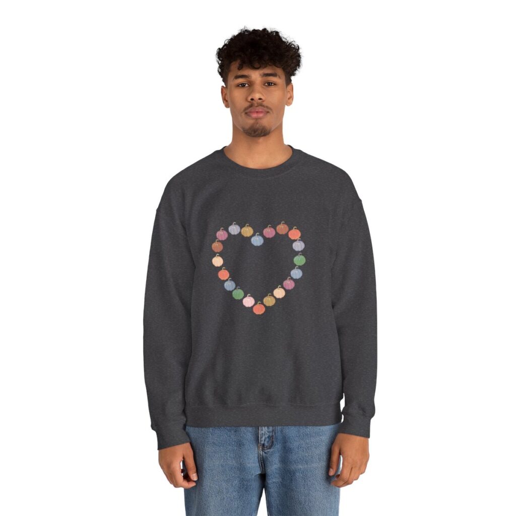 Vintage Pink Pumpkin Hearts Sweatshirt