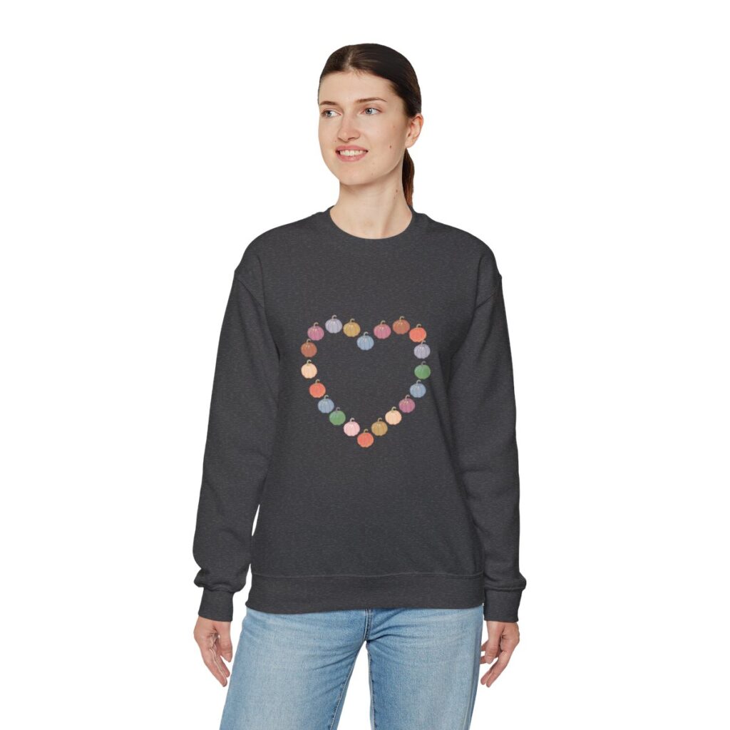 Vintage Pink Pumpkin Hearts Sweatshirt