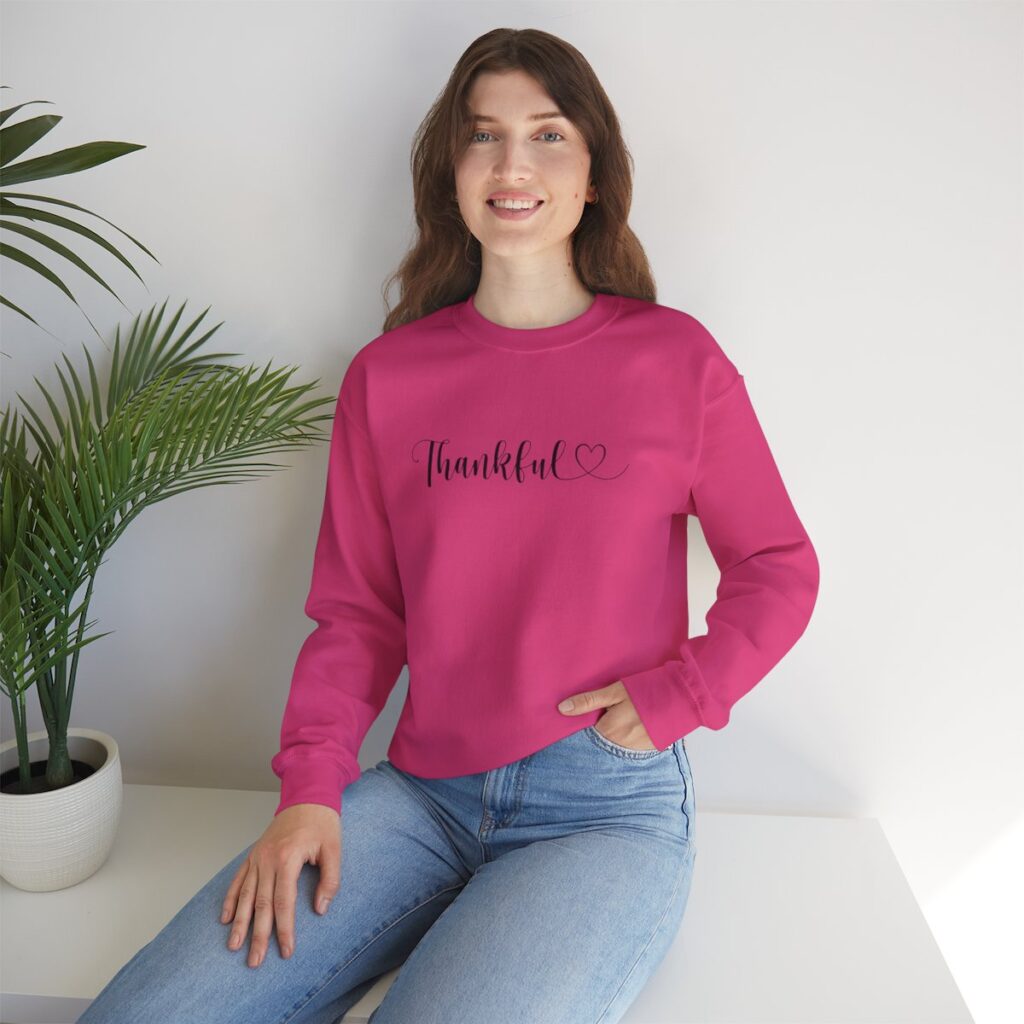 Heartfelt Thankful Thanksgiving Sweatshirt for Her