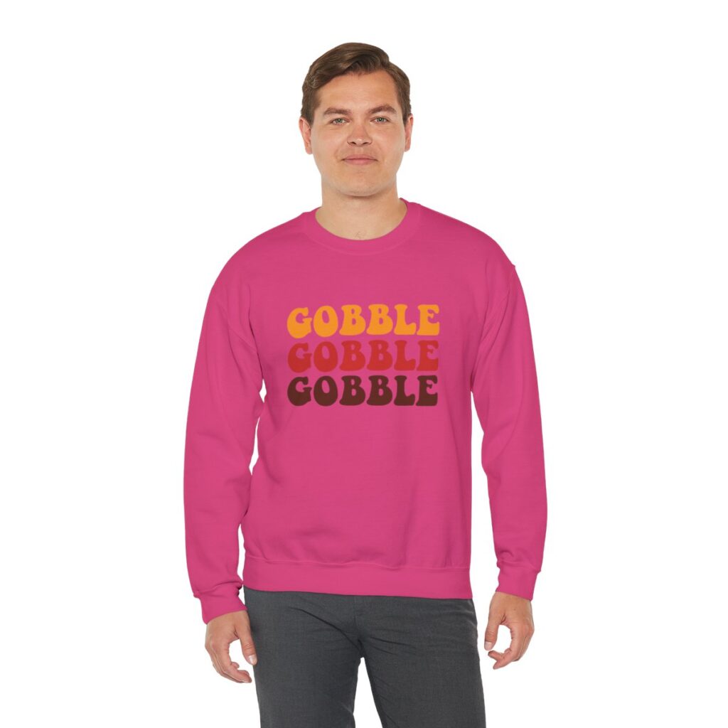 Tri-Color Gobble Thanksgiving Sweatshirt