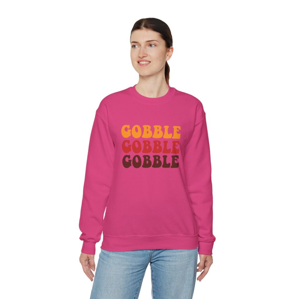 Tri-Color Gobble Thanksgiving Sweatshirt