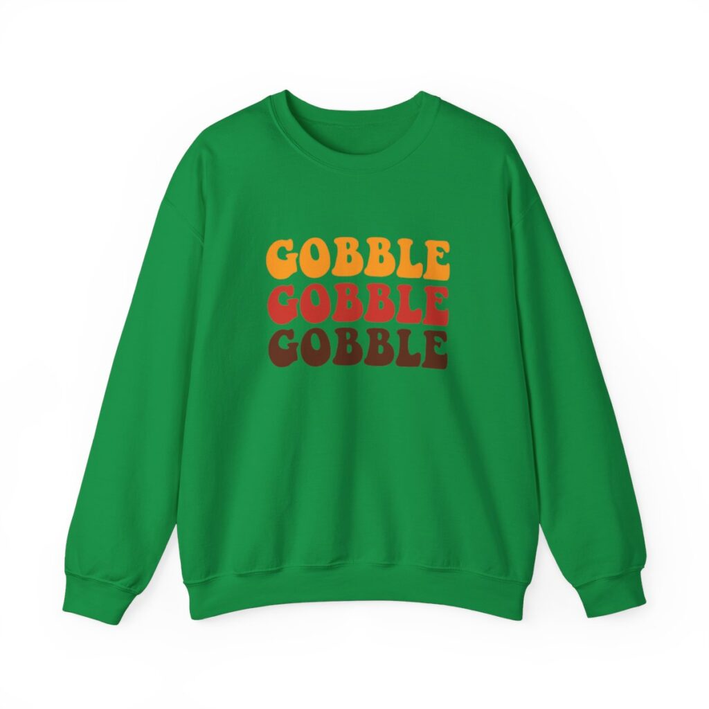 Tri-Color Gobble Thanksgiving Sweatshirt