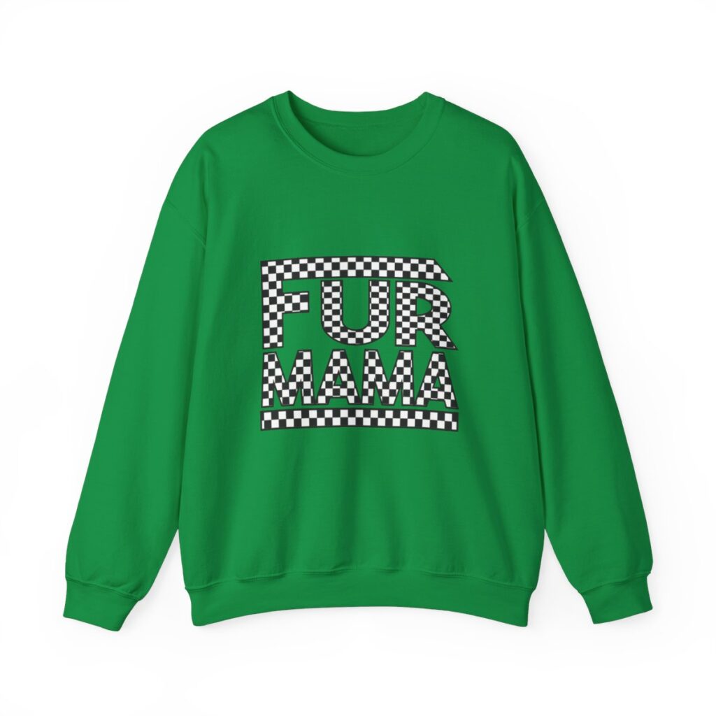 Fur Mama Checkerboard Racing Print Sweatshirt