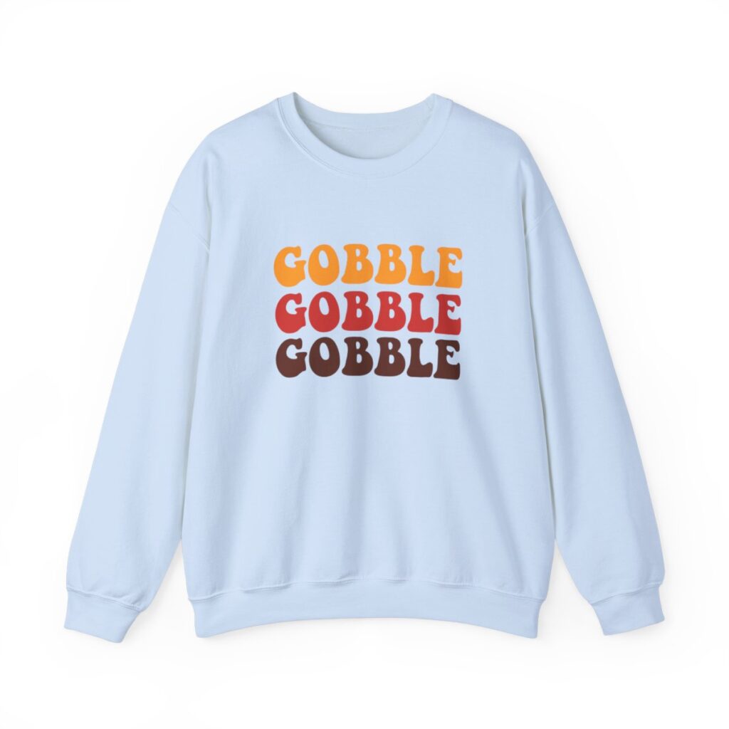 Tri-Color Gobble Thanksgiving Sweatshirt