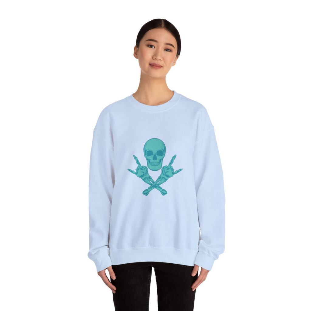 Teal Skull and Cross Bones Sweatshirt