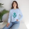 Teal Skull and Cross Bones Sweatshirt