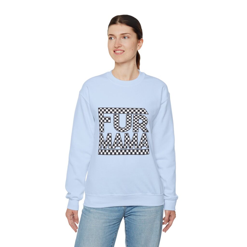 Fur Mama Checkerboard Racing Print Sweatshirt