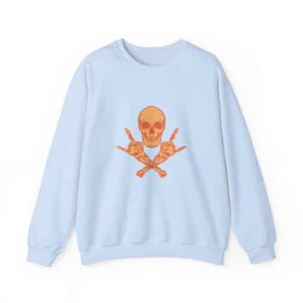 Skull and Cross Bones Orange Unisex Heavy Blend Crewneck Sweatshirt