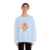 Skull and Cross Bones Orange Unisex Heavy Blend Crewneck Sweatshirt