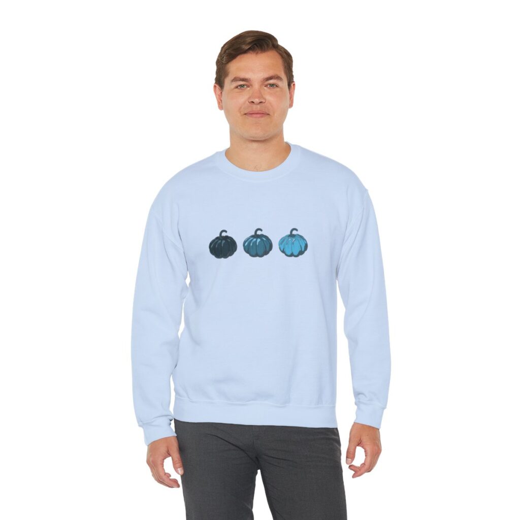 Vintage Blue Pumpkins Fall Unisex Crewneck Sweatshirt