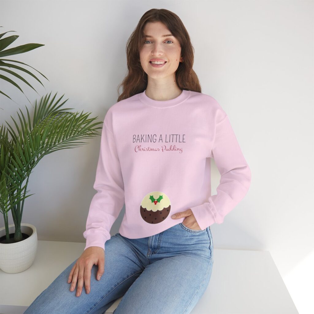 Baking a Little Christmas Pudding Pregnancy Announcement Sweatshirt