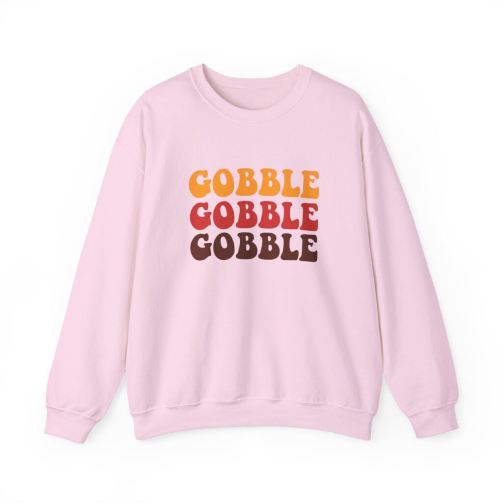 Tri-Color Gobble Thanksgiving Sweatshirt