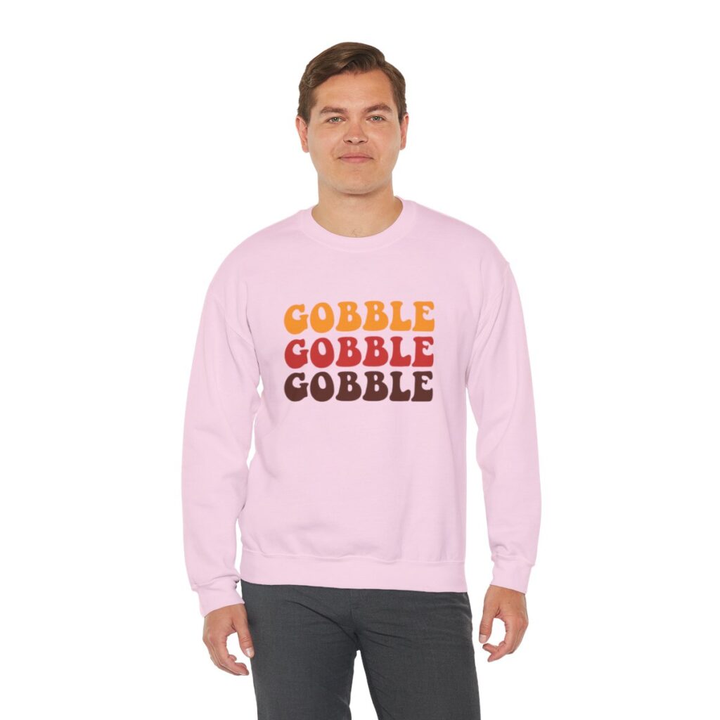 Tri-Color Gobble Thanksgiving Sweatshirt