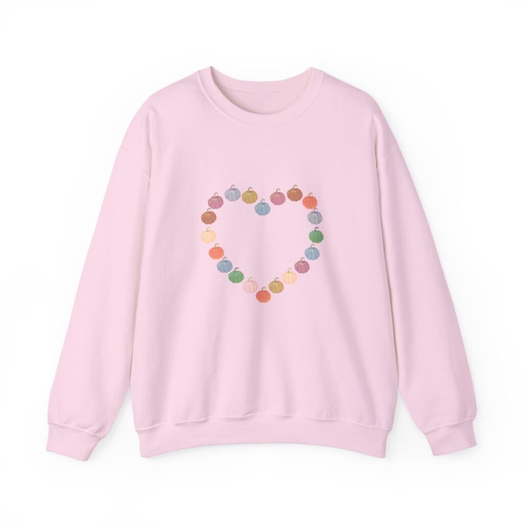 Vintage Pink Pumpkin Hearts Sweatshirt