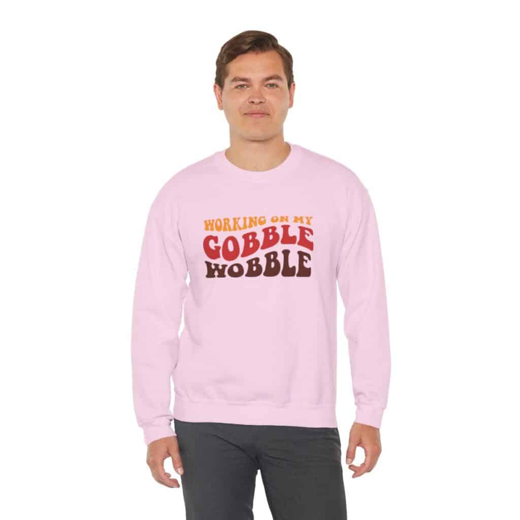 Working on my Gobble Wobble Thanksgiving Sweatshirt