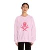 Pink Skull and Cross Bones Unisex Heavy Blend Crewneck Sweatshirt