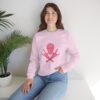 Pink Skull and Cross Bones Unisex Heavy Blend Crewneck Sweatshirt