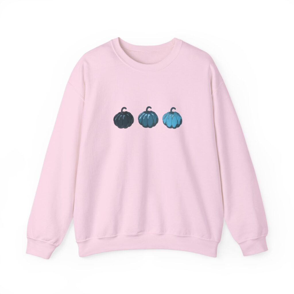 Vintage Blue Pumpkins Fall Unisex Crewneck Sweatshirt