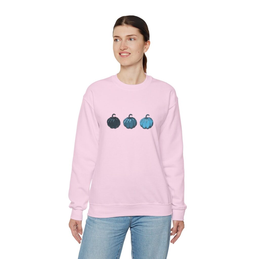 Vintage Blue Pumpkins Fall Unisex Crewneck Sweatshirt