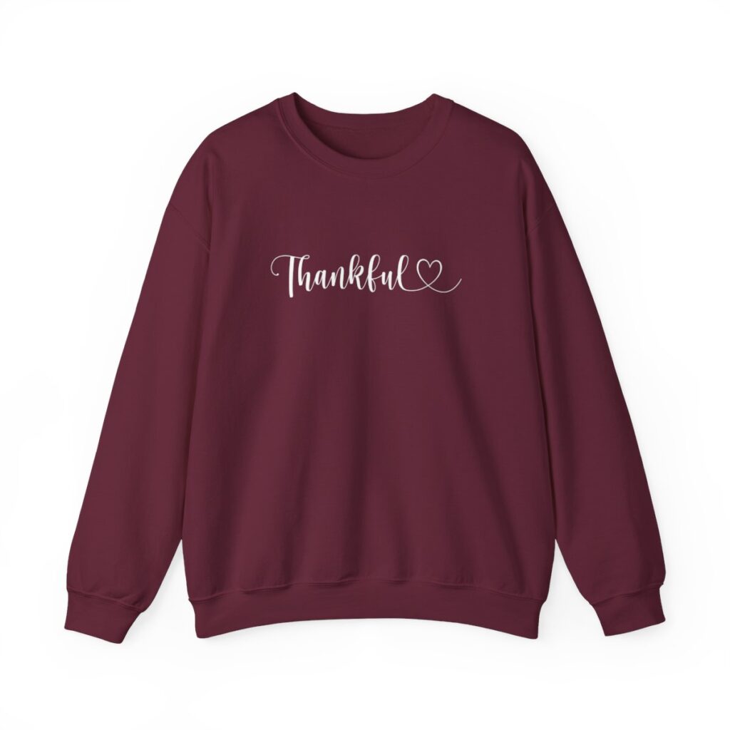 Heartfelt Thankful Thanksgiving Sweatshirt for Her